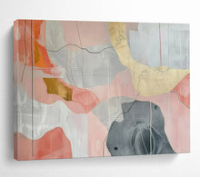 Load image into Gallery viewer, Hand - painted Large - sized Pink and Gray Abstract Shapes Acrylic Art for Contemporary Art Galleries LargeART1761