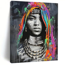 Load image into Gallery viewer, “Colorful Graffiti - Style Portrait” - Street - Art Inspired Art on Canvas DKH1645