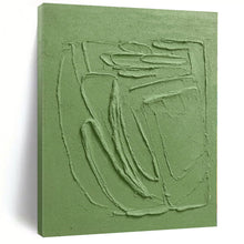 Load image into Gallery viewer, Large - Scale Hand - painted Textured Green Relief Acrylic Art for Nature - Themed Hallways LargeART0192
