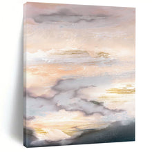 Load image into Gallery viewer, “Gilded Skies” - Blush, white, blue, and gold, capturing a sunlit cloudscape DTP166