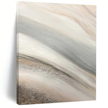 Load image into Gallery viewer, Beige, Gray, and Silver Swirls Acrylic Art - Ideal for Luxe Bedroom & Sophisticated Lounge LargeART0652