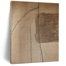 Load image into Gallery viewer, “Cracked Brown Abstract” - Textured Minimalist Art on Canvas DKH1661