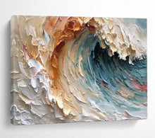 Load image into Gallery viewer, Colorful Wave Textured Abstract Painting on Canvas - “Ocean Energy” DKH676