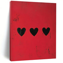Load image into Gallery viewer, Red and Black Hearts Abstract Art for Romantic Bedroom & Trendy Gift Shop LargeART0950