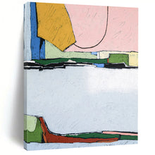 Load image into Gallery viewer, Color - Blocked Abstract Cityscape Painting - Ideal for Modern Living Room & Urban Office LargeART2373