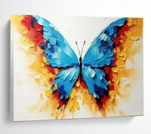 Load image into Gallery viewer, Colorful Butterfly Impasto - Vibrant Living Room or Bedroom Art LargeART1507