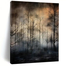 Load image into Gallery viewer, Misty Forest at Dusk Abstract Canvas Painting, Ideal for Cozy Reading Nook & Nature - Inspired Bedroom LargeART1204