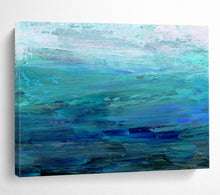 Load image into Gallery viewer, Blue - Toned Abstract Sea Painting On Canvas DKH392