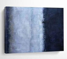 Load image into Gallery viewer, Minimalist “Blue - Gray Divide” Painting on Canvas, Abstract Calm Decor DKH840