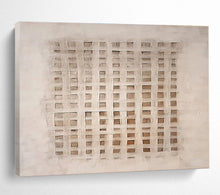 Load image into Gallery viewer, Beige & Brown Textured Grid Abstract Art - Ideal for Minimalist Home Office & Artistic Studio DKH050