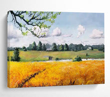 Load image into Gallery viewer, “Rural Serenity” - Realistic - style Abstract Acrylic of a Countryside, For Farmhouse and Patio DLZ208