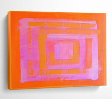 Load image into Gallery viewer, Orange - Pink Geometric Abstract Painting On Canvas DKH368