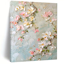 Load image into Gallery viewer, Pastel - Toned Textured Flower Abstract Painting, Ideal for Feminine Bedroom & Charming Breakfast Nook LargeART2067