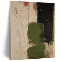 Load image into Gallery viewer, Green & Black Abstract Canvas Painting, Ideal for Artistic Workspace & Eclectic Living Room LargeART1298