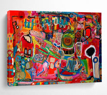 Load image into Gallery viewer, Hand - painted Bold Colorful Abstract Mosaic Acrylic Art for Modern Art Galleries at Home LargeART1680