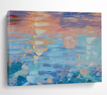 Load image into Gallery viewer, Colorful Sunset Reflection Abstract Painting on Canvas - “Sky on Water” DKH662