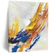 Load image into Gallery viewer, Colorful Thick Paint Strokes on White Acrylic Art - Suited for Bohemian - chic Living Room & Creative Studio LargeART0605
