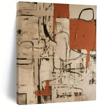 Load image into Gallery viewer, Orange - Black - White Abstraction for Industrial - Style Café & Art Studio LargeART0835