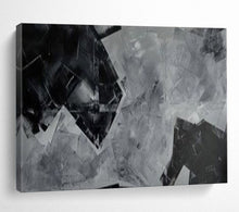 Load image into Gallery viewer, Hand - painted Black and White Geometric Collage Acrylic Art for Contemporary Art Installations LargeART1732