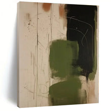 Load image into Gallery viewer, Oversized Green - Black Abstract Lines Art for Modern Studio & Nature - Themed Lounge LargeART0533