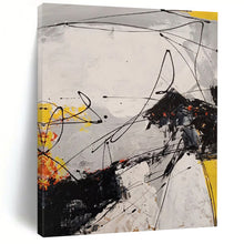 Load image into Gallery viewer, “Dynamic Dissonance” – Black, White, Yellow & Red Abstract Acrylic DTP054