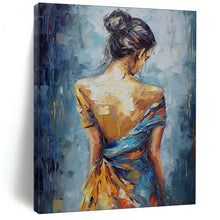 Load image into Gallery viewer, Impressionistic Woman in Colorful Dress Painting, Ideal for Bohemian Living Room & Art - Lover’s Bedroom LargeART1909