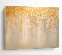 Load image into Gallery viewer, Gold & Grey Abstract Drip - Luxe Living Room Art LargeART1535