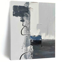 Load image into Gallery viewer, Oversized Gray - Blue Abstract Art for Minimalist Bedroom & Contemporary Study LargeART0491