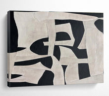 Load image into Gallery viewer, Black - and - White Geometric Abstract Painting for Modern Office & Minimalist Living Room DKH091