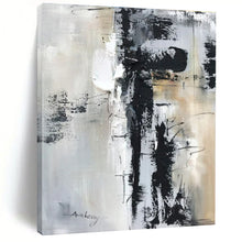 Load image into Gallery viewer, Custom Large - Scale Gray - Black Textured Abstract Art - Perfect for Contemporary Living Room & Art Gallery Exhibition LargeART0799