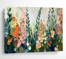 Load image into Gallery viewer, Textured Floral “Garden Blossom” Painting on Canvas, Nature - Inspired Wall Art DKH801
