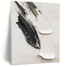 Load image into Gallery viewer, “Grey and White Impasto Strokes” - Textured Minimalist Art on Canvas DKH1669