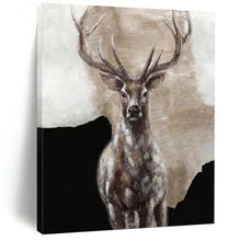 Load image into Gallery viewer, “Textured Stag Portrait” - Impasto Animal Art on Canvas DKH1462