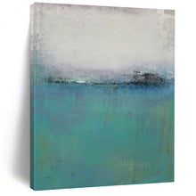 Load image into Gallery viewer, “Misty Blue Horizons” - Blue, Grey Abstract Landscape on Canvas DKH1220