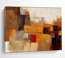 Load image into Gallery viewer, Warm Toned Abstract Blocks - Cozy Living Room Art LargeART1505