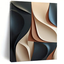 Load image into Gallery viewer, “3D - Like Neutral Curves” Abstract Painting on Canvas, Modern Foyer Decor DKH1023