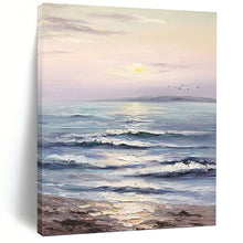 Load image into Gallery viewer, “Pastel Seaside Sunset” - Impressionistic Seascape Art on Canvas DKH1596