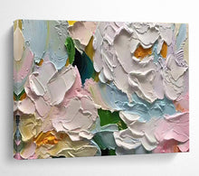Load image into Gallery viewer, Impasto Flower “Blush Blooms” Painting on Canvas, Romantic Floral Art DKH817