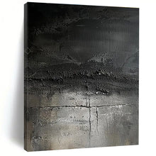 Load image into Gallery viewer, Black Textured Abstraction Art for Industrial Lounge & Art Gallery LargeART0858