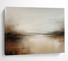 Load image into Gallery viewer, Warm - Toned River Scene Abstract Painting for Cozy Living Room & Rustic Café DKH321