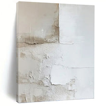 Load image into Gallery viewer, “Textured White - Beige Layers” Abstract Minimalist Painting on Canvas, Calming Home Accent DKH977