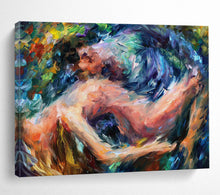 Load image into Gallery viewer, Hand - painted Colorful Embrace of Figures Acrylic Art for Romantic Living Room Walls LargeART1686