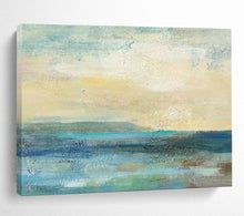 Load image into Gallery viewer, Soft Blue And Green Coastal Abstract Painting On Canvas DKH435