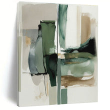 Load image into Gallery viewer, Large Green - Gray Shape Blend - Perfect for Modern Zen Space & Nature - Themed Gallery LargeART0758