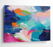 Load image into Gallery viewer, Bold Color Clash Abstract Canvas Painting DKH489