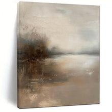 Load image into Gallery viewer, Neutral - Toned Misty Landscape Abstract Painting, Perfect for Minimalist Study & Calming Spa LargeART1874