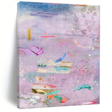 Load image into Gallery viewer, Purple Collage Abstract Painting, Suited for Eclectic Living Room & Creative Writing Nook LargeART1855