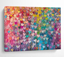 Load image into Gallery viewer, Hand - painted Massive Colorful Heart Mosaic Acrylic Art for Playful Family Rooms LargeART1759