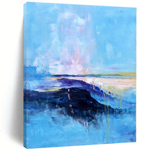 Load image into Gallery viewer, Massive Blue - Toned Coastal Abstract Acrylic for Beachfront Villa Bedroom & Relaxing Spa Lounge LargeART0326
