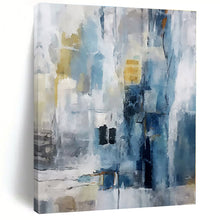 Load image into Gallery viewer, Oversized Blue - Gray Abstract Urban Art for Loft Apartment & Corporate Lounge LargeART0435